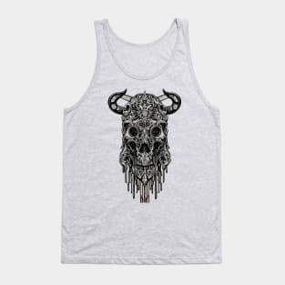 Tribal Tattoo Bulls Skull Tank Top